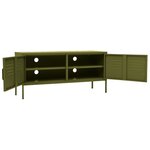 Vidaxl meuble tv vert olive 105x35x50 cm acier