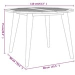 vidaXL Table de jardin Ø110x75 cm Bois d'acacia solide