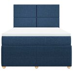 vidaXL Sommier à lattes de lit avec matelas Bleu 140x190 cm Tissu