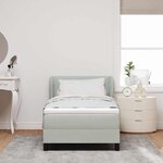 vidaXL Lit à ressorts avec matelas Gris clair 80 x 200 cm Velours