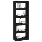 vidaXL Bibliothèque/Séparateur de pièce Noir 60x30x167 5 cm Pin massif