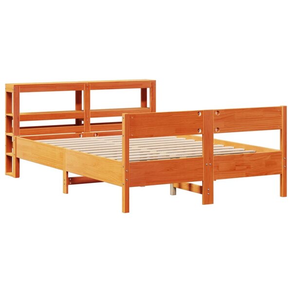 vidaXL Cadre de lit sans matelas cire marron 160x200cm bois pin massif