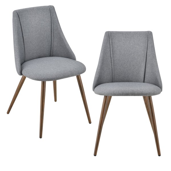 Lot de 2 chaises de salle à manger cuisine rembourrée en textile pieds métal siège fauteuil de salon 83 cm gris 03_0005731