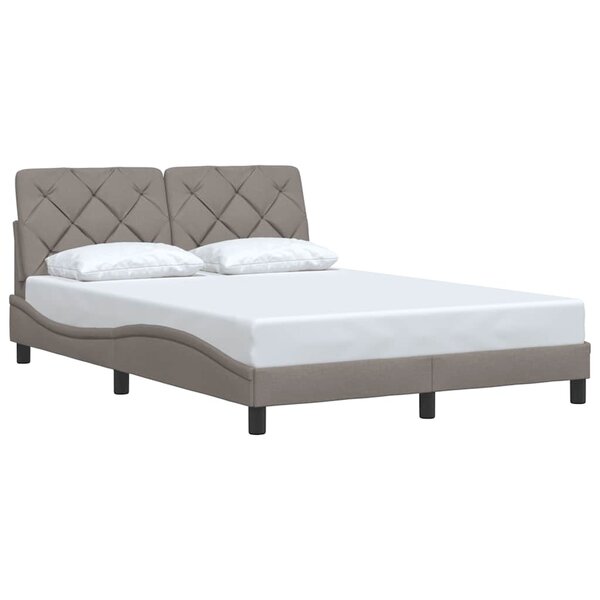 vidaXL Cadre de lit sans matelas taupe 140x200 cm tissu