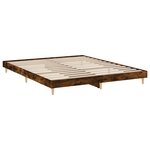 vidaXL Cadre de lit sans matelas chêne fumé 200x200 cm bois ingénierie