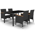 vidaXL Mobilier à dîner de jardin 9 Pièces résine tressée et verre trempé
