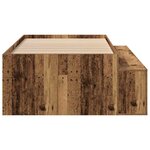 vidaXL Cadre de lit avec rangement Bois ancien 90 x 200 cm