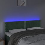 vidaXL Tête de lit à LED Vert foncé 144x5x78/88 cm Velours