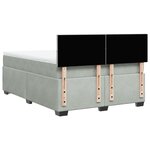 vidaXL Sommier à lattes de lit et matelas Gris clair 140x190cm Velours