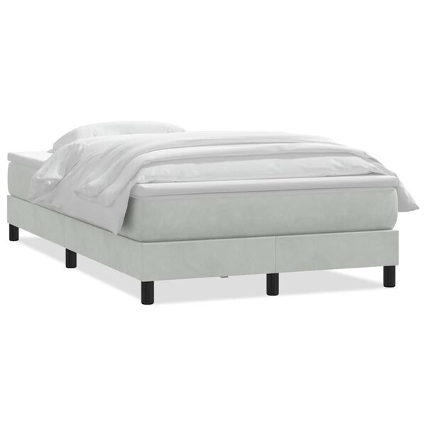 vidaXL Sommier à lattes de lit et matelas gris clair 120x210cm velours