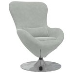 vidaXL Fauteuil œuf Gris clair Velours