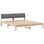 vidaXL Cadre de lit avec tête de lit marron et gris foncé 200 x 200 cm