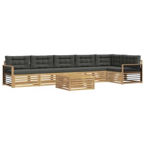 vidaXL Ensemble de canapés d'extérieur 7 Pièces Blanc et anthracite