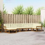 vidaXL Ensemble de canapés d'extérieur 7 Pièces Naturel et Crème