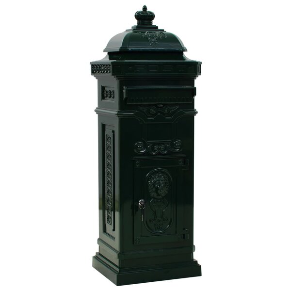 Boîte aux lettres à pilier aluminium vintage antirouille vert 02_0041555