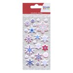22 stickers puffies flocons - Folk