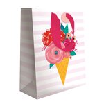 Sac cadeau petit format grand bouquet de fleurs - draeger paris