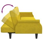 vidaXL Canapé-lit avec accoudoirs jaune velours
