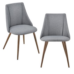 Lot de 2 chaises de salle à manger cuisine rembourrée en textile pieds métal siège fauteuil de salon 83 cm gris 03_0005731
