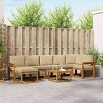 vidaXL Ensemble de canapés d'extérieur 8 Pièces Naturel et Beige