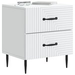 vidaXL Cabinet de chevet Blanc 43 x 34 5 x 47 5 cm Bois d'ingénierie