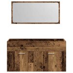 vidaXL Armoire de salle de bain et miroir vieux bois bois d'ingénierie