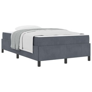 vidaXL Cadre de lit avec matelas Gris foncé 120 x 190 cm tissu