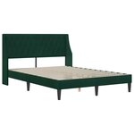 vidaXL Cadre de lit avec tête de lit Vert foncé 140 x 190 cm Velours