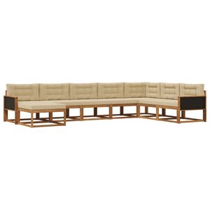 vidaXL Ensemble de canapés d'extérieur 8 pc Naturel et Beige