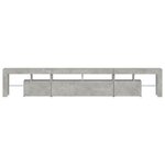 vidaXL Meuble TV avec lumières LED Gris béton 230x36 5x40 cm