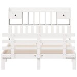 vidaXL Lit bibliothèque sans matelas blanc 140x200 cm bois pin massif