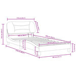 vidaXL Cadre de lit avec lumières LED crème 100x200 cm tissu