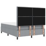 vidaXL Lit avec sommier à ressorts avec matelas et lumière LED gris clair 140x200 cm Tissu