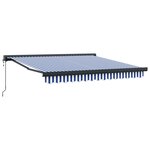 vidaXL Store rétractable automatique bleu et blanc 300x250 cm