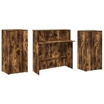 vidaXL Bureau de réception chêne fumé 200x50x103 5cm bois d'ingénierie