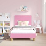vidaXL Cadre de lit pour enfants avec tête de lit Rose 80 x 160 cm