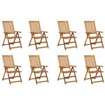 vidaXL Chaises pliables de jardin avec coussins 8 Pièces Bois d'acacia