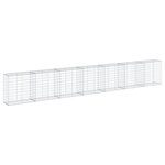 vidaXL Panier gabion avec couvercle 700x50x100 cm fer galvanisé