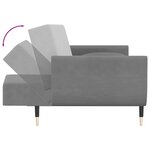 vidaXL Canapé-lit à 2 places avec deux oreillers Gris clair Velours