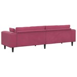 vidaXL Canapé en velours avec coussin Bordeaux 208 cm Velours