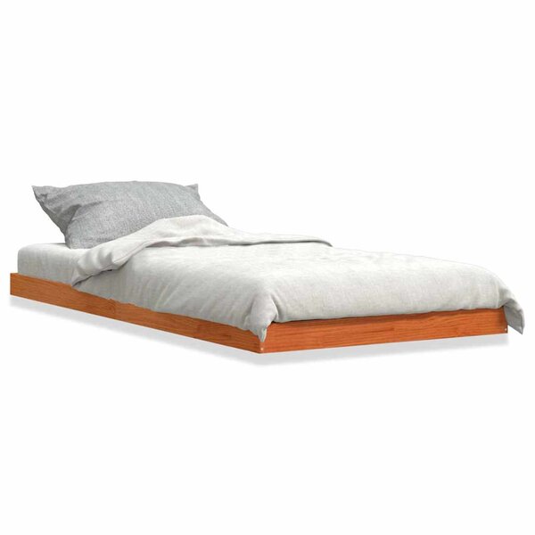 vidaXL Cadre de lit sans matelas cire marron 75x190 cm bois pin massif