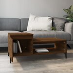 vidaXL Table basse Chêne marron 100x50x45 cm Bois d'ingénierie