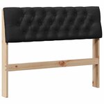 vidaXL Tête de lit capitonnée Noir 100 cm Pin massif