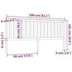 vidaXL Tête de lit Gris 206x6x101 cm Bois massif de pin