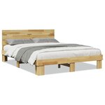 vidaXL Cadre de lit avec tête de lit sans matelas 160 x 200 cm