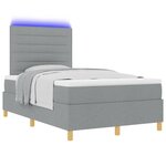 vidaXL Lit à ressort LED avec matelas Gris clair 120 x 200 cm tissu