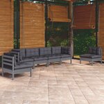 vidaXL Salon de jardin 6 Pièces avec coussins bois de pin massif