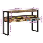 vidaXL Table console 120 x 33 x 75 cm bois de récupération massif