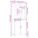 vidaXL Buffet haut Chêne fumé 69 5x34x180 cm Bois d'ingénierie