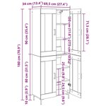 vidaXL Haut Armoire 2 Pièces Bois ancien Bois d'ingénierie